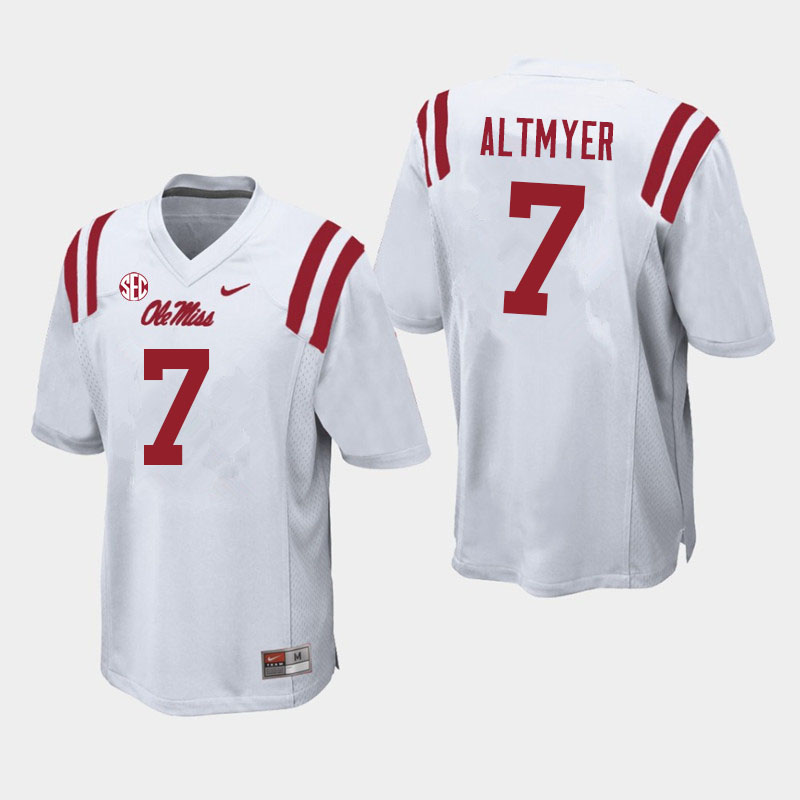Men #7 Luke Altmyer Ole Miss Rebels College Football Jerseys Sale-White